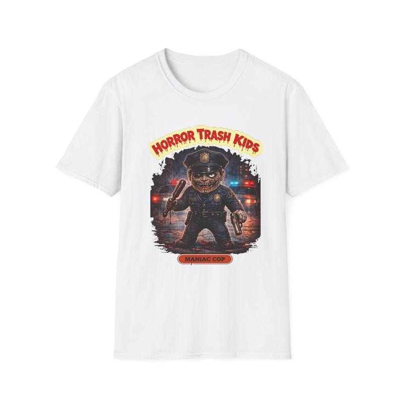 Horror Trash Kids Maniac cop Unisex T-Shirt| Creepy character tee S