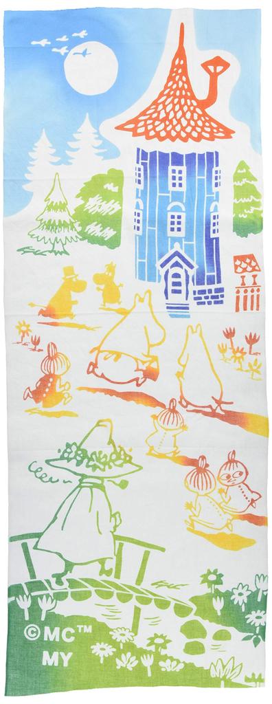 Miyamoto Made in Japan Moomin Tenugui Hand Towel Go Scandinavian Finland 33 x 90cm 51008 Chū-sen "Let's Home"