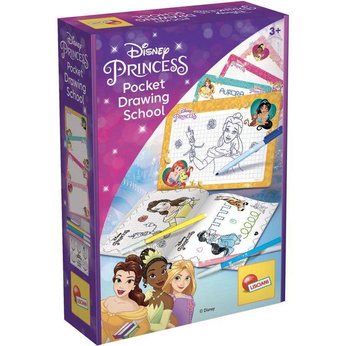 Drawing Studio Pocket - Princesses - LISCIANIGIOCHI - Drawing Kit - 4 Erasable Boards - Markers Included - From 3 Years