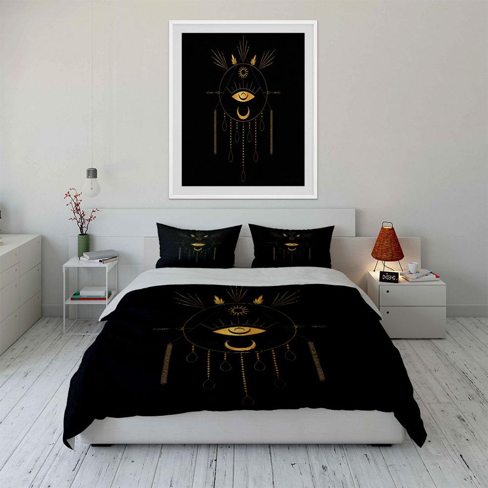 Bohemian Eye Art Decor Set Soft Comfortable Duvet Cover Bedding Set Included 1*Duvet Cover & 2*Pillowcases, Gift