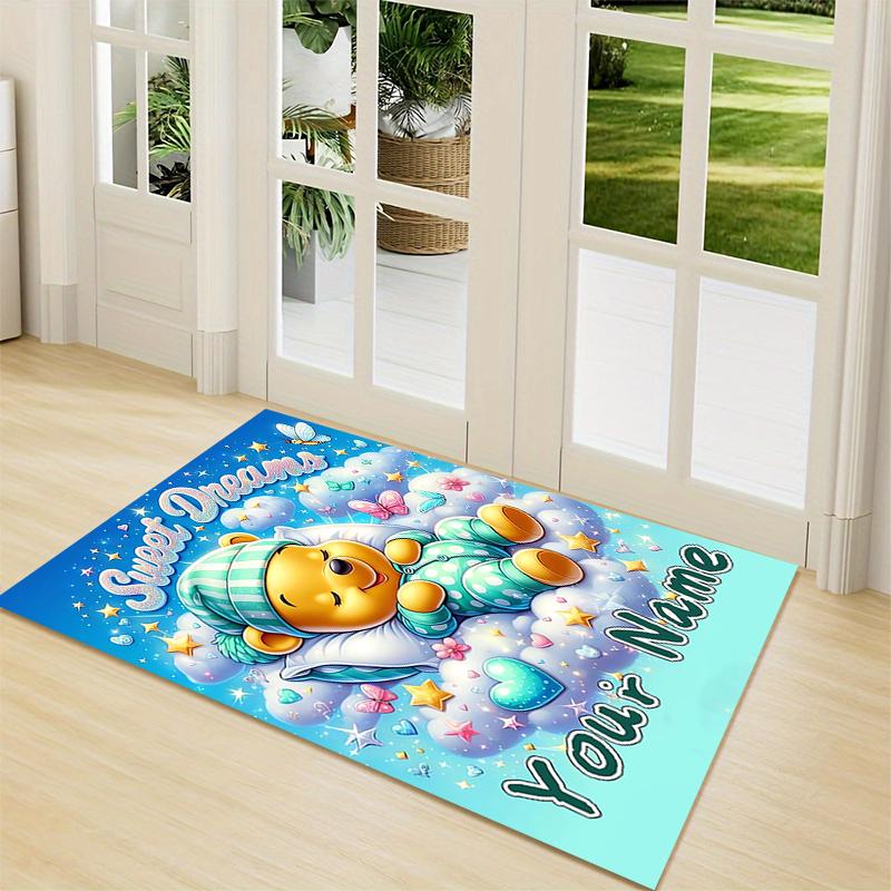 Custom Name "Space Adventure Winnie" Carpet Rug Customizable Soft Washable Anti-Slip Home Living Room Sofa Mats Personalized Rug. 0909392