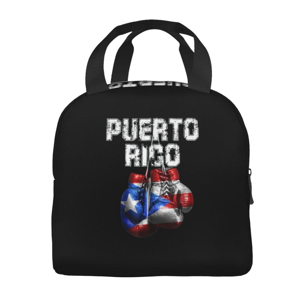 Puerto Rico Boxing Insulated Lunch Bag for School Waterproof Cooler Thermal Lunch Box Women Children Food Container Tote Bags