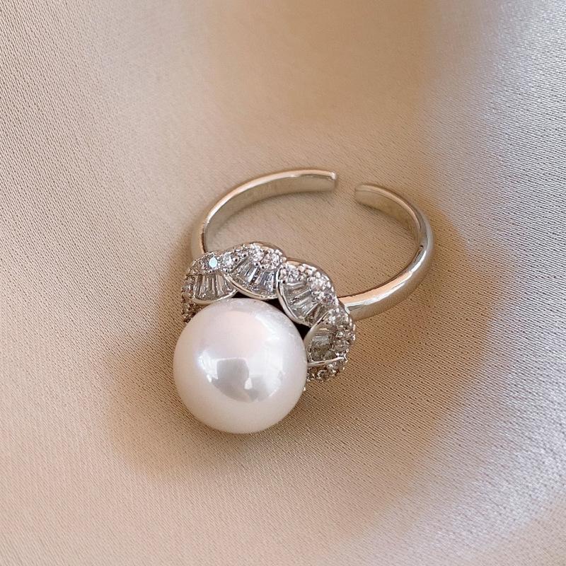 Maillard Vintage Geometric Flower Tiger's Eye Open Ring Simple Index Finger Ring Jewelry