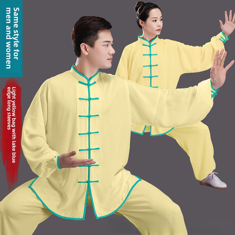 

Бавовняно-шовковий костюм для тай-чи для жінок та чоловіків - Весняно-літній одяг для виступів у бойових мистецтвах Extra Large