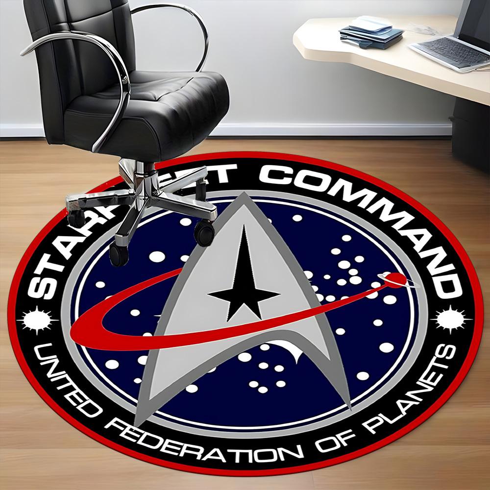 1PC Starfleet Command Office Round Rug, Non-slip, Soft and Durable Office Rug for Interior Decoration, Perfect for Office yy250915123
