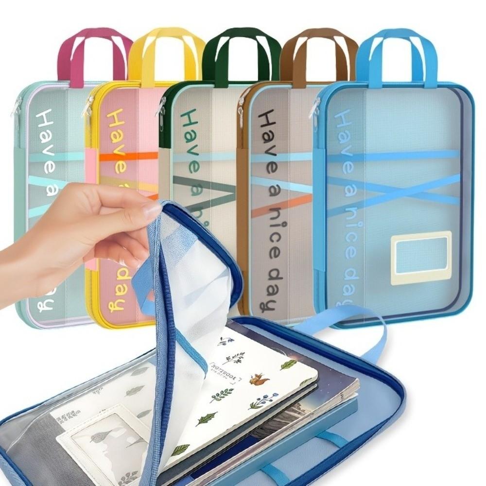 Dopamine File Storage Bag Large Capacity Transparent Study Pouch Stationery