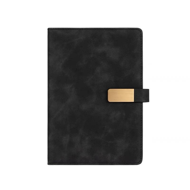 Taccuino da Lavoro in Pelle Formato A5: Diario con Fibbia Magnetica e Stampa Logo - Elegante Scatola Regalo per Riunioni d'Ufficio
