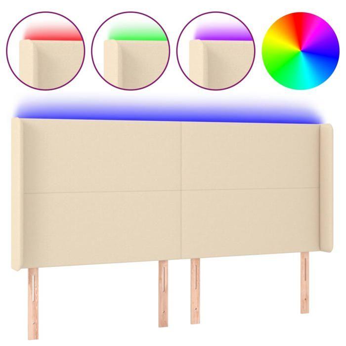 VidaXL LED Headboard Bedroom Furniture Double Bed Accessory Head of Bed Frame Interior Cream 3123779