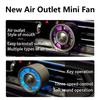 Car Air Conditioner Air Outlet Fan Gradient Colorful Ambient Light Type-C Port Is Suitable for 99% of Car Air Outlet Mini Fans