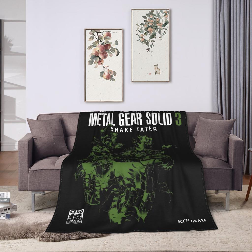 Metal Gear Solid Game  Blanket  Super Warm Print Plush Throw Blanket For Outdoor Travel Flannel Bedspread Bed Cover