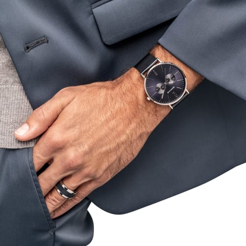 BERING Men's Analog Quartz Watch, Classic Collection, Stainless Steel Strap & Sapphire Crystal, 14240-307. Officially Imported. 3-Year Internal Warran