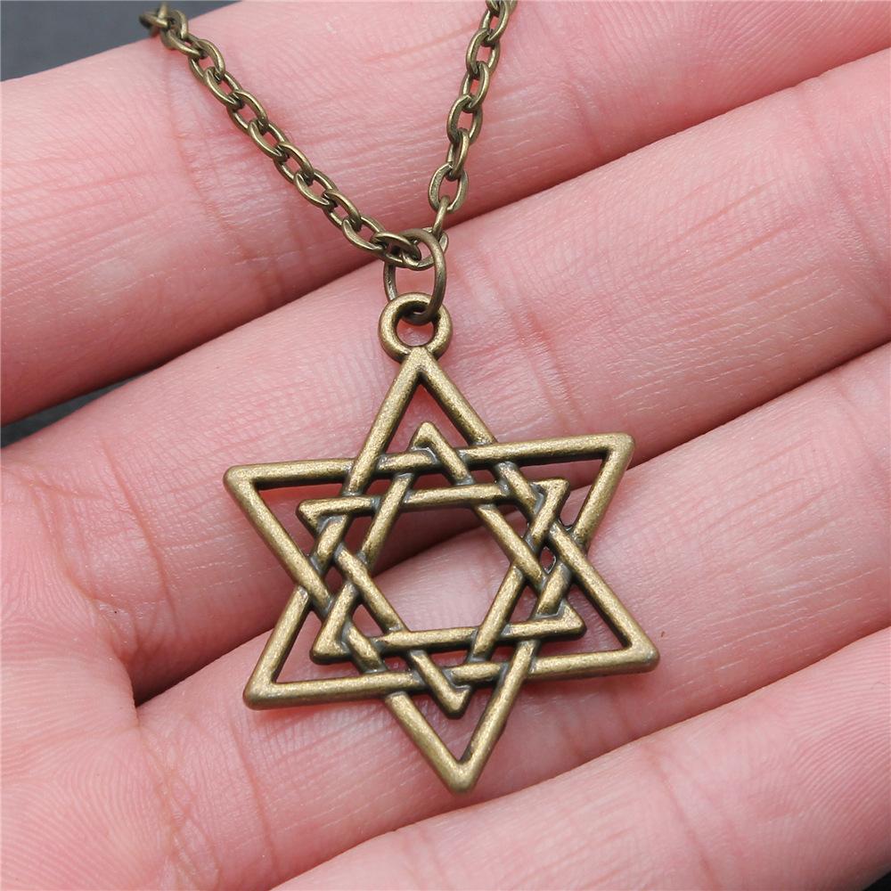 25 Stile Je Menora Davidstern Hexagram Anhänger Halskette Choker Charme Fabrikpreis Schmuck