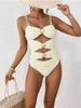 2026 Patchwork Metal Buckle Bestseller Women's One-Piece Swimsuit - European and American Beach Style