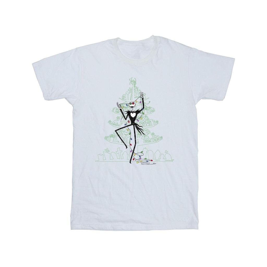 Disney Girls The Nightmare Before Christmas Tree Green Cotton T-Shirt