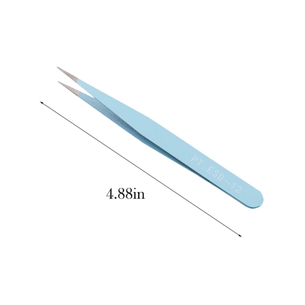 Eyelash Extensions Tweezer Stainless Steel Nail Art Nippers Pink Straight Bend Tweezer Non-slip Handle Stainless Steel Tweezer