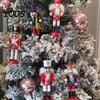Retro Style Christmas Accents 5Pcs Wooden Nutcracker Ornaments, Handmade Soldier Figurines with Hanging Rope, Collectible Nutcrackers Classic Pendants