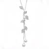 Korean Style Autumn-Winter Pearl Leaf Tassel Necklace