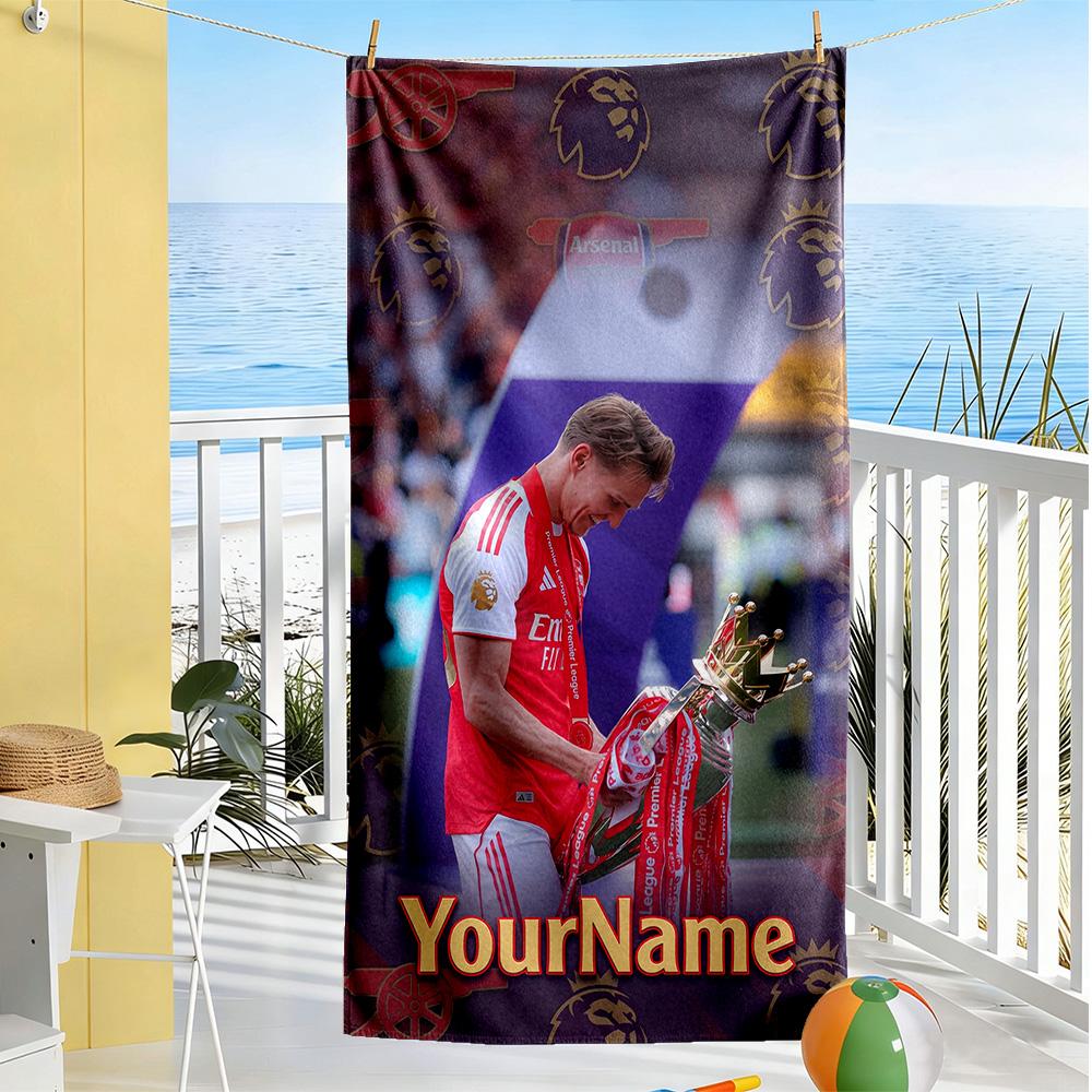 Arsenal Customized Name Beach Towel High Absorbency & Quick-Dry Suitable for Sports Travel Swimming Yoga Bathroom Beach And Pool