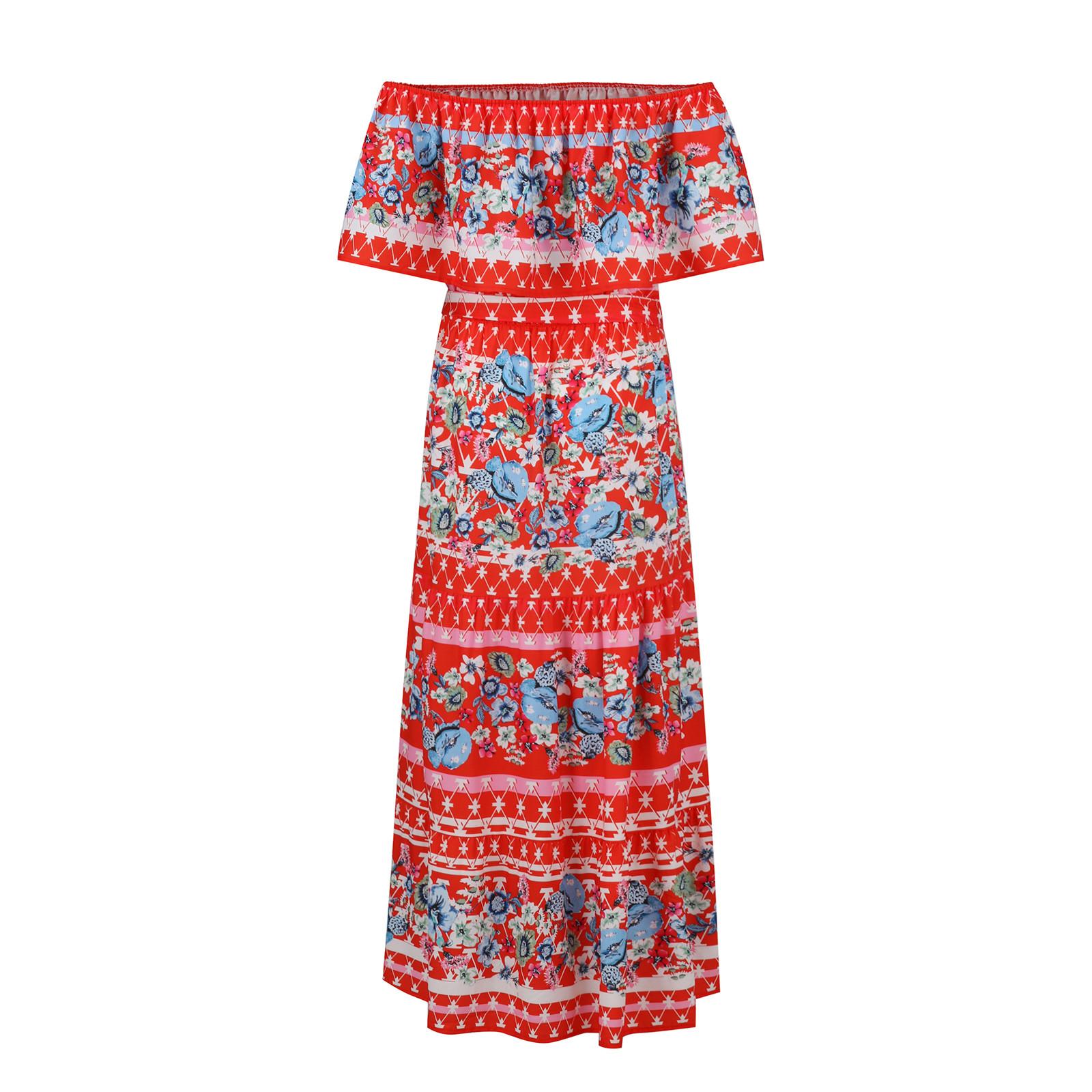 Модное женское повседневное летнее свободное платье с эластичной талией и принтом — фото 6