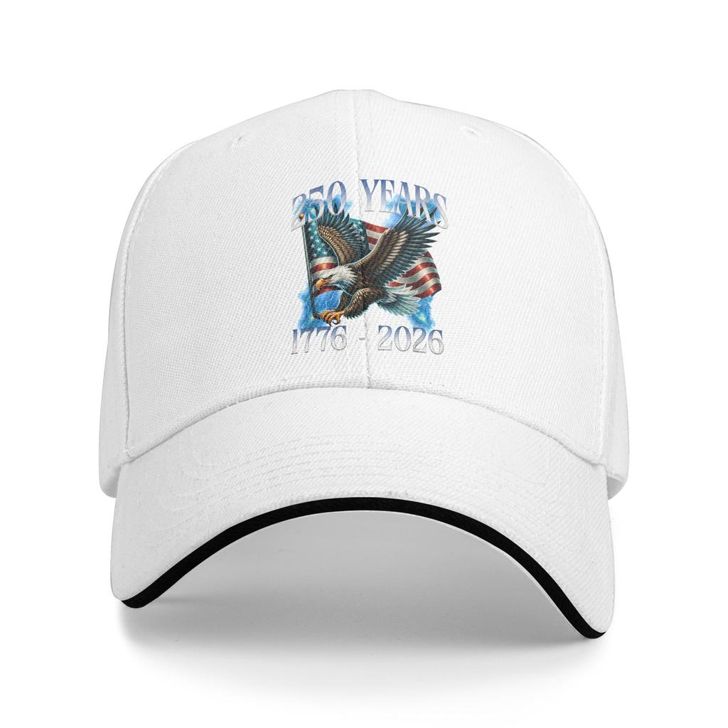Eagle and Flag 250 Years 1776 2026 250th Birthday Casual Baseball Cap Summer Trucker Hat Quality Hunting Camping Snapback Cap