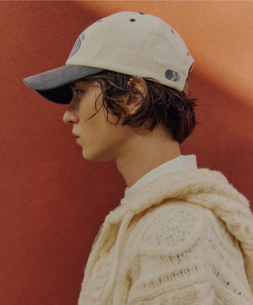 Teulaepighamoni Corduroy Round Logo Deep-Fit Ballcap_Grey
