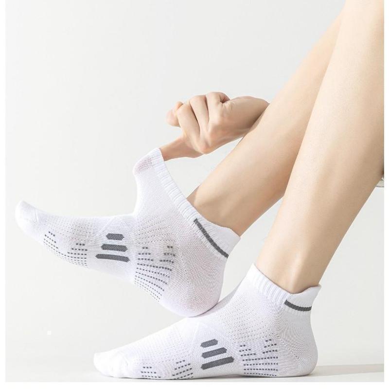 5/10 párů Pánské sportovní bavlněné ponožky Ponožky ke kotníku s nízkým pasem Absorpční pot Prodyšné ponožky Lot