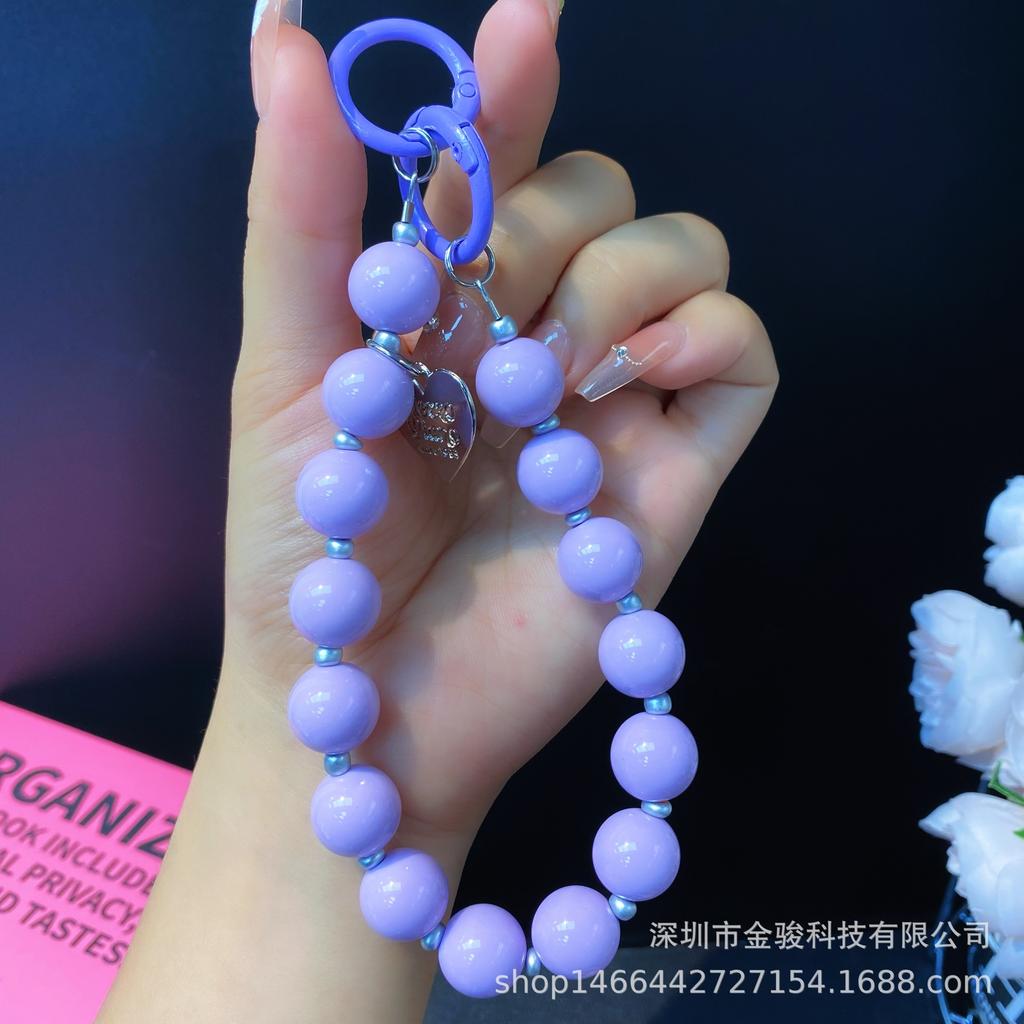 Neue Koreanische Version Ins Kreative Dopamin Handy-Hängekette Perlen-Herz-Handy-Riemen Acryl-Handy-Kette