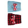 Small Animals Traction Rope Chest Strap Red Grid  Blue Stripes 2 Pieces