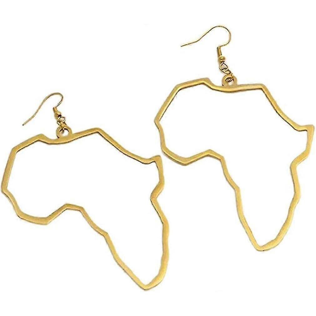 2024,Fashion Gold Africa Map Hollow Out Drop Dangle Earrings For Girls Women'S Minimalist Design Earrings