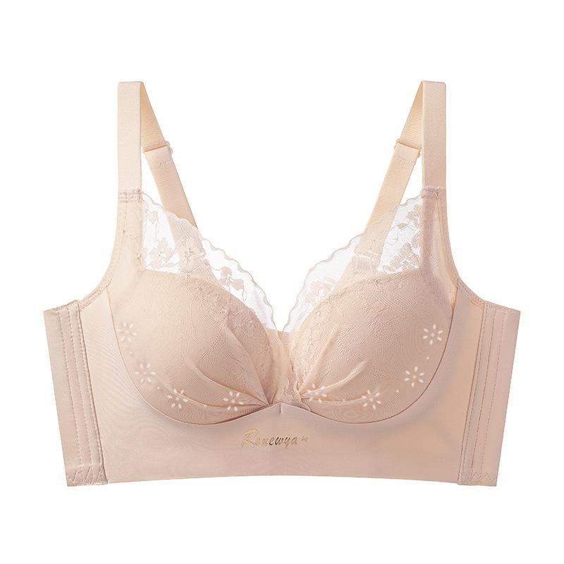 

Sexy lace underwear women s small breasts gather and adjust the secondary breasts to prevent sagging, no steel ring cover, large breasts and small 70B