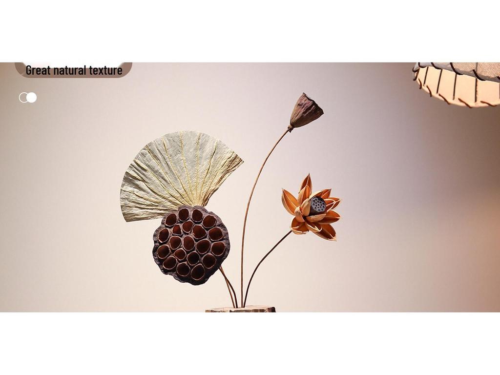 Zen Chinese Retro Teahouse Décor: Dried Branches & Flowers for Living Room Entranceway