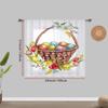 1PC transparent curtains, Easter egg flower pattern basket, suitable for bedrooms and living rooms, pole bag style