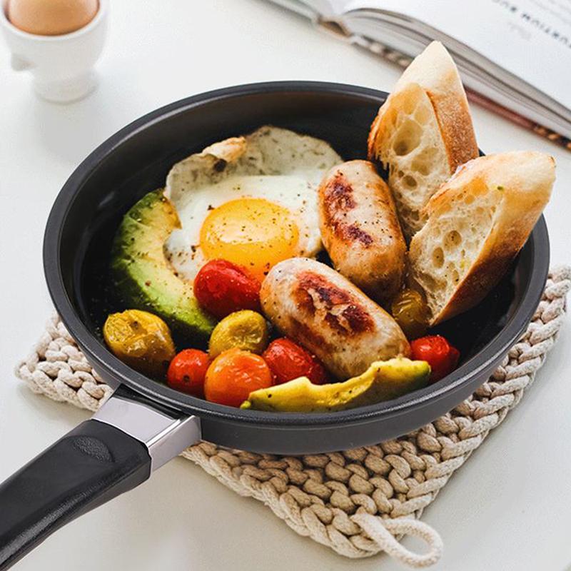 1 szt. 14/16/18 cm Mini Patelnia Nieprzywierająca Stalowa Patelnia Garnek Sosjerka Losowy Kolor Do Naczyń Kuchennych Kuchnia