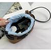 IELGY Hand-Carry Contrast Color Drawstring Bucket Bag Niche Retro Fashion One-Shoulder Messenger