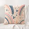 Love Rainbow Cushion Cover Linen Organic Fabric DoubleSided Printing Sofa Breathable Home Decor Gift Pillow Case