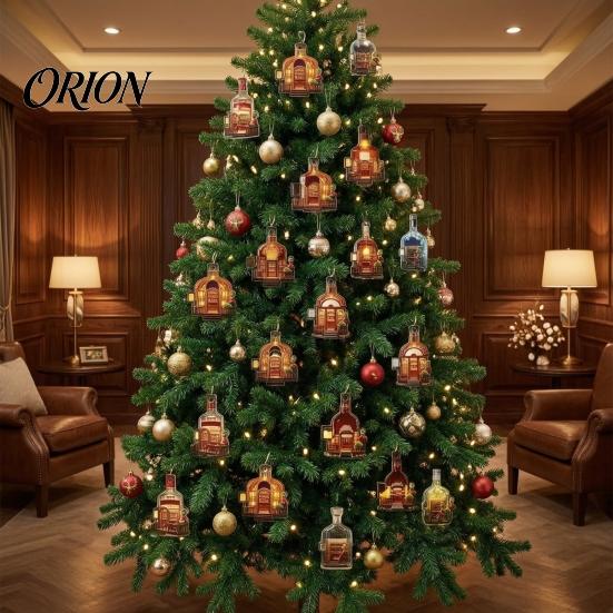 Christmas Home Decor Holiday Advent Calendar, 24 Days Countdown Calendar with Pcs Mini Acrylic Highland Cow/Cat/Green Elf Figures, Collectible