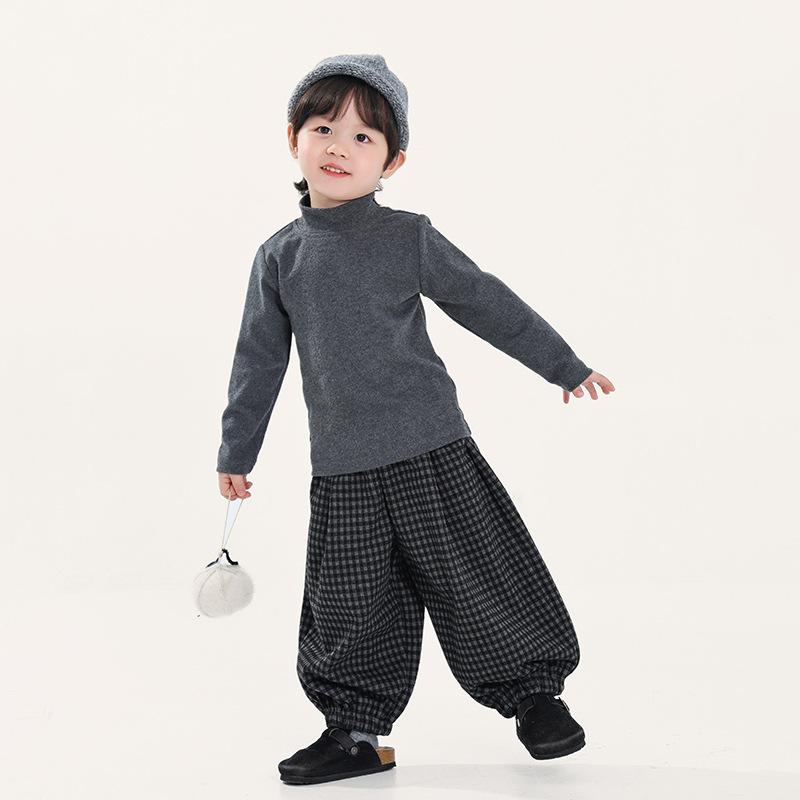 Kids Boys Solid Half Turtleneck Long Sleeve Warm Winter Inner Base Shirt 90cm