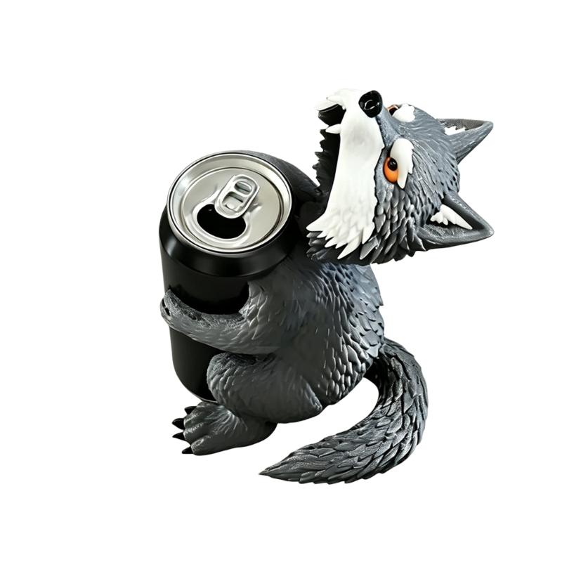 Getränkedosen-Staubschutz für Standard-12-oz-Dosen, 3D-gedrucktes Tierdesign, aufklappbare Getränke-Topper für Terrassen und Partys gray