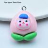 Resin Fruit Toy Pendant - 3D Strawberry & Peach Keychain DIY Jewelry Accessory