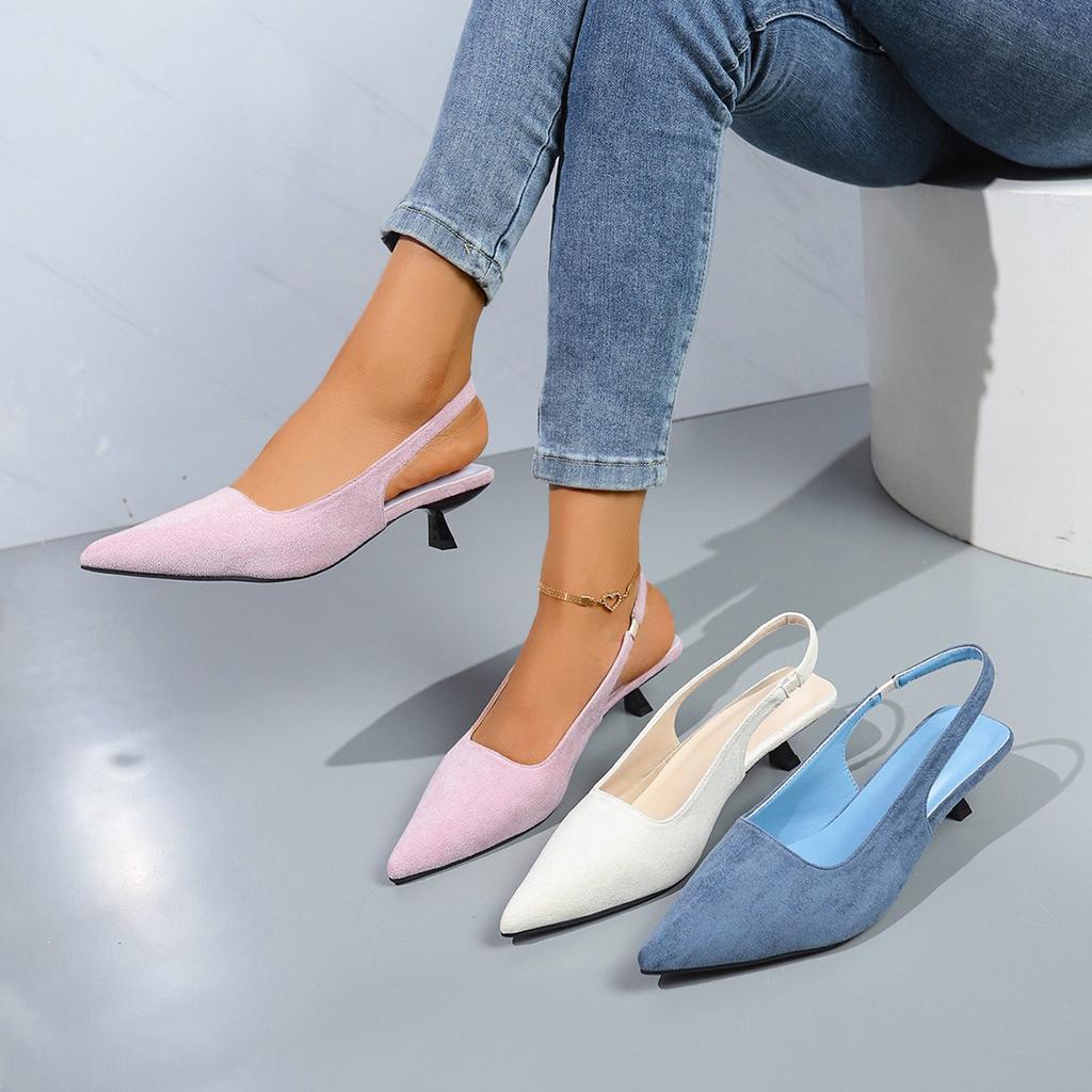Beautiful purple thin heels high heels 2025 new pointed royal sister bag head sandals women's summer skirt is not tired