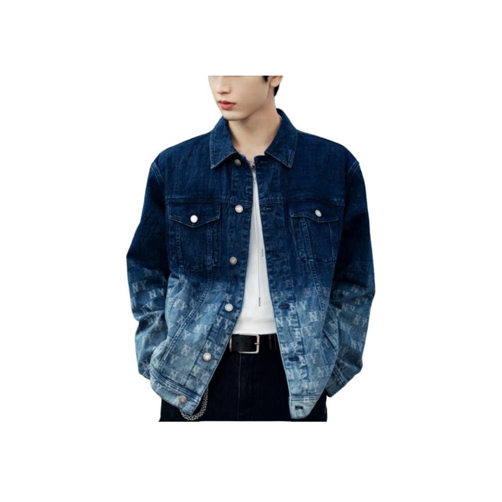 New MLB New York Yankees Old Flower SS25 Denim Jacket Unisex Dark Marine Blue 3ADKM0351-50NYD
