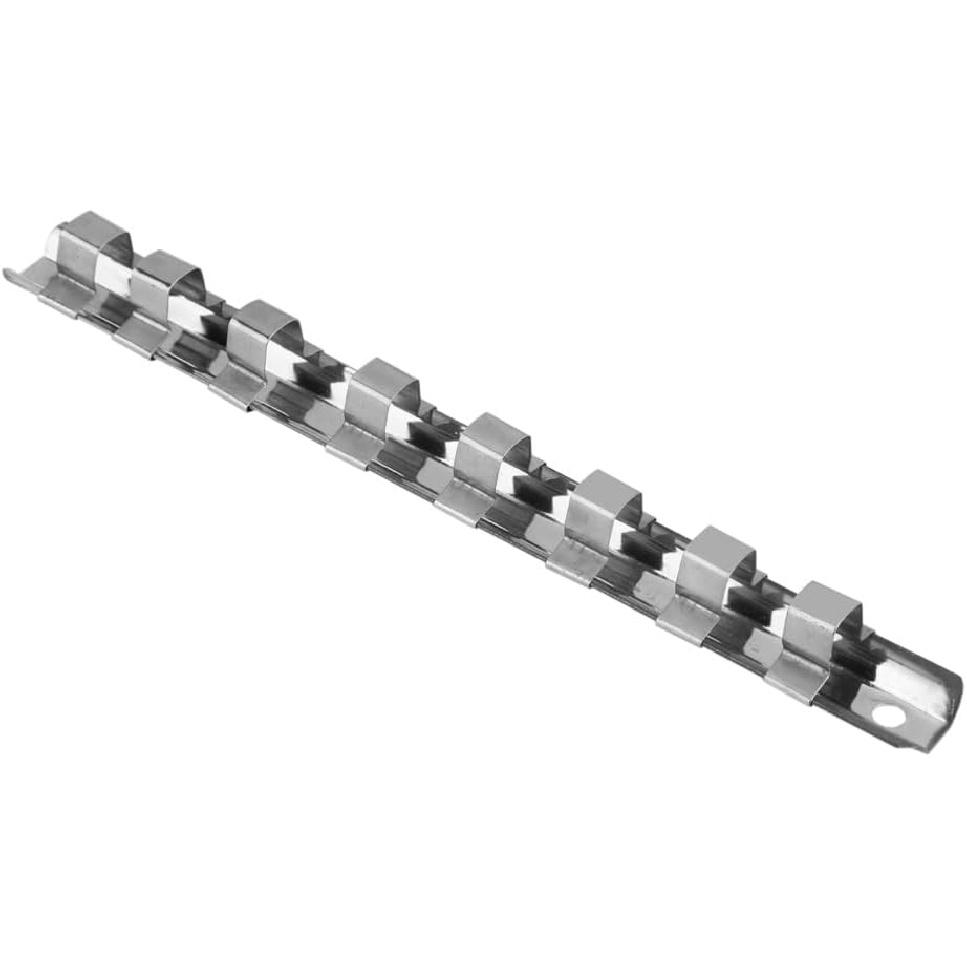 Socket Rails Organizer Socket Organizer Tray, Carbon Steel 8 Socket Rack Storage Divider Rail Tray Holder Shelf Stand Tool Organizer(1/2")