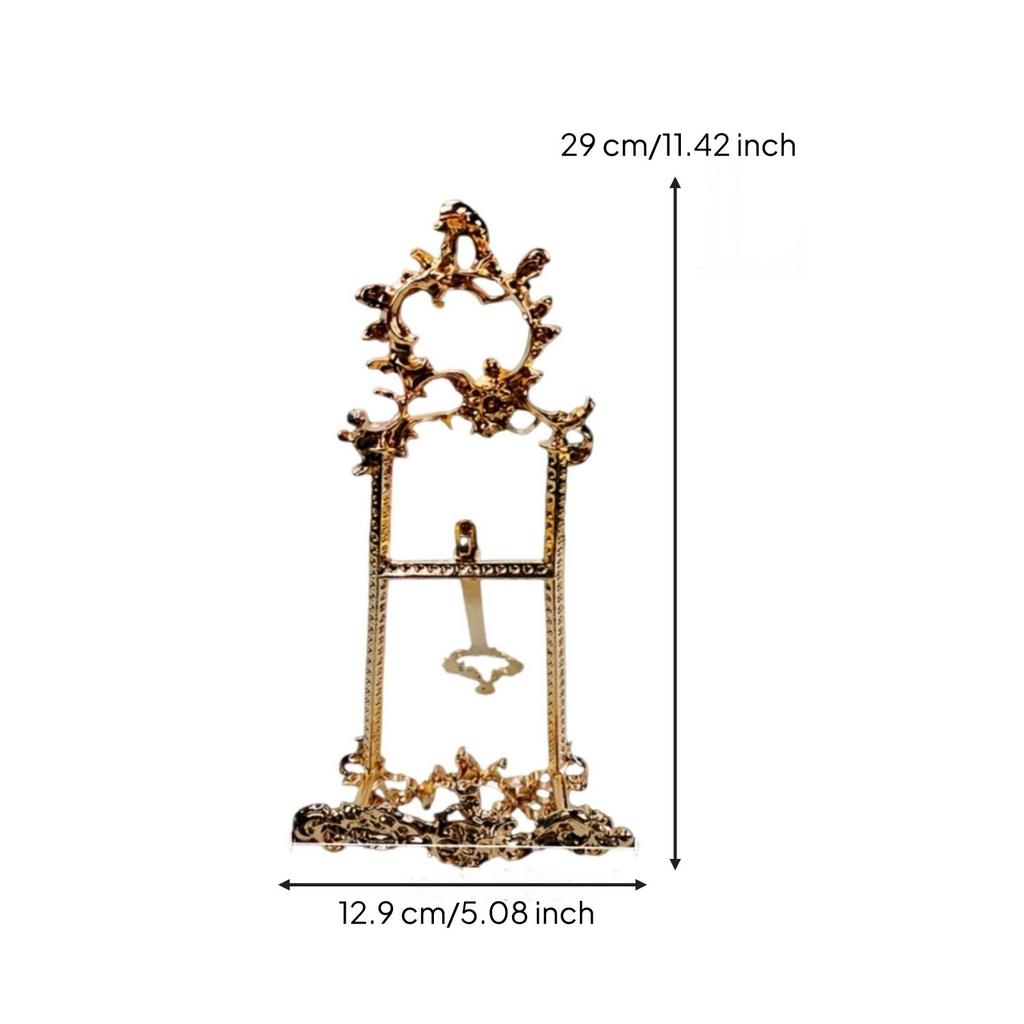 Plate Stand Ornate Display with Easel Frame Vintage-Themed Tabletop