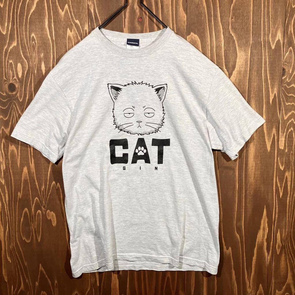[USED] Rare COSPA Gintama T-shirt, Cat Character, XL, Anime, Gray