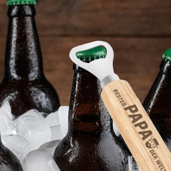 Engraved Beer Opener Wood Handle Beer Bottle Opener Handcrafted Father's Day Personalized Gift for Dad Grandpa