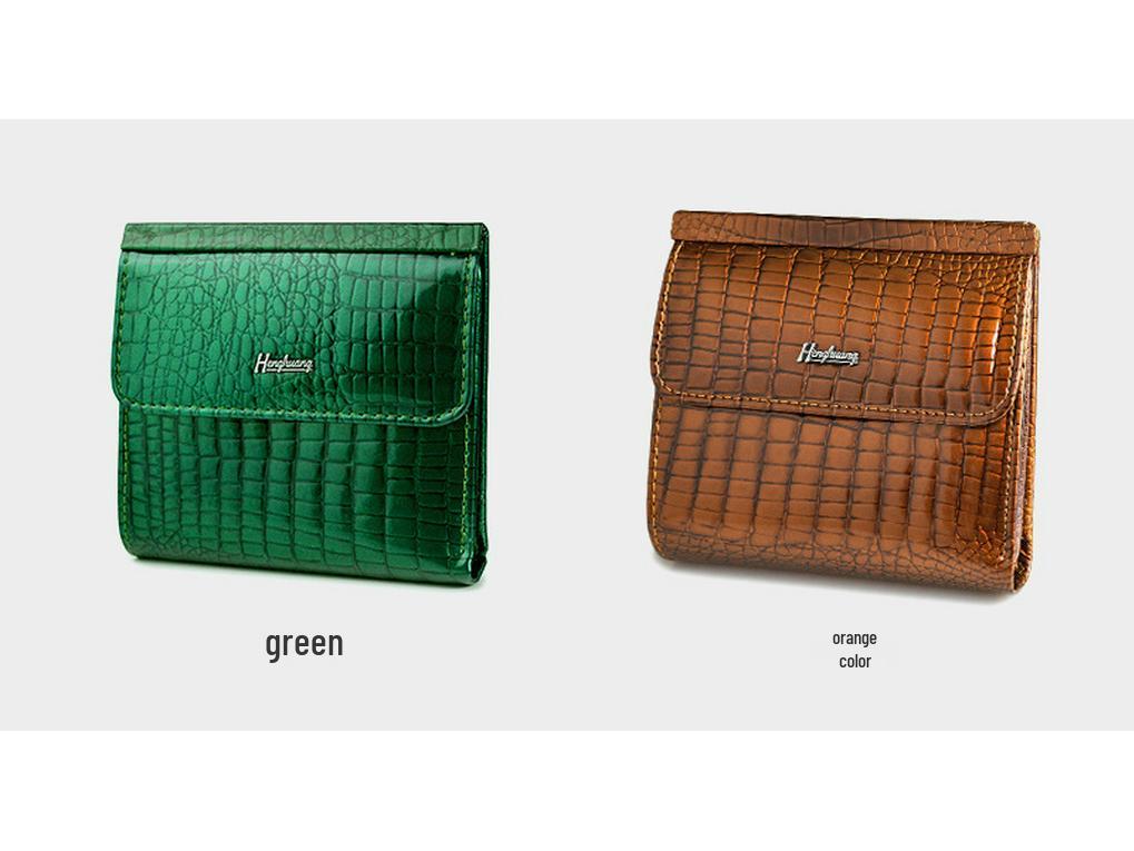 Damska portmonetka i krótki portfel z prawdziwej skóry, wielofunkcyjne, z wieloma przegródkami na karty.