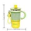 Cute Thermal Water Bottle 600ml Drinking Straw Cup Coffee Tumbler with Handle  Kitchen Supplies