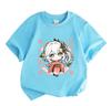 Kids Boys Girls Casual Short Sleeve O-neck 100% Cotton T-shirt Cute Chibi Nahida In Kimono Print Soft Breathable Tees For Spring Summer Daily Wear Gif