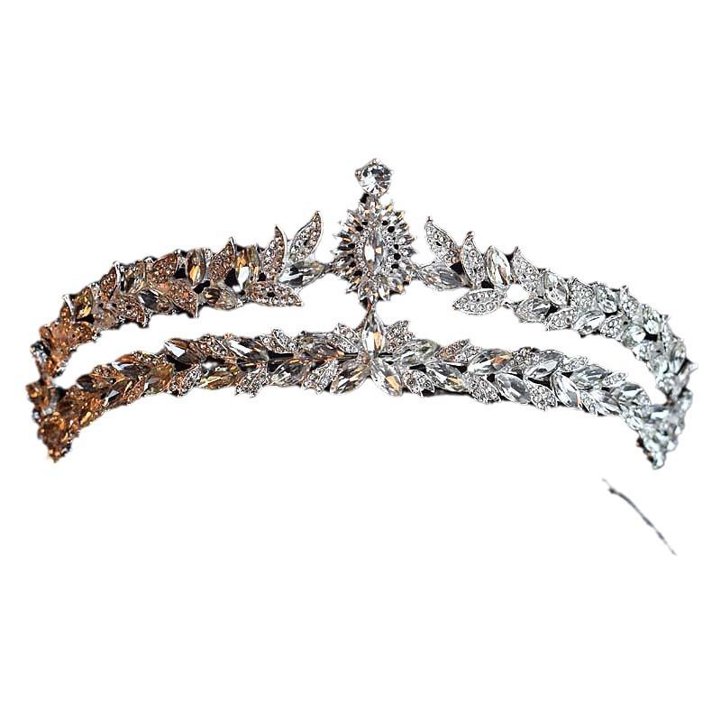 Light Luxury Crystal Bride Wedding Crown Exquisite Super Flash Hair Accessories Princess Birthday Crown Performance Super Fairy