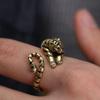 Year of the Tiger, Zodiac Year, Little Tiger Open Ring, Men's Retro Zodiac Tail Ring
